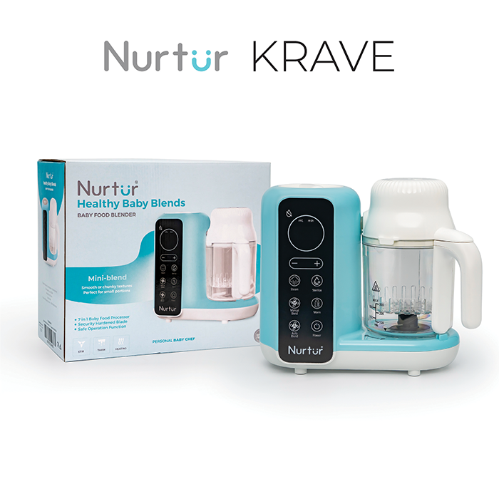 Nurtur Krave 6 in 1 Steamer Blender, Auto Steam and Blend with Water based steaming, Manual Blending, Digital Touchscreen . Easy to use, Baby puree maker, Food Maker Easy to Clean, Self Sterilize, Bottle warmer
