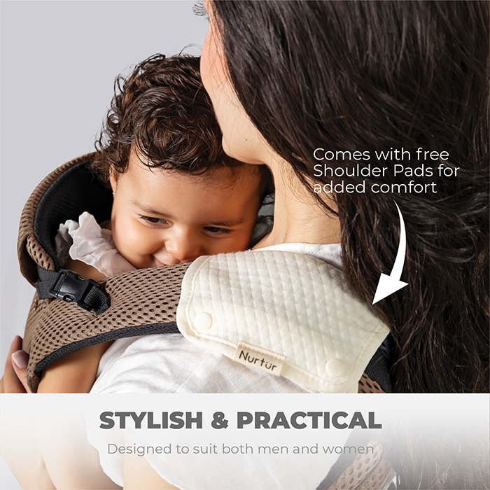 Nurtur Willow Deluxe Mesh Infant Baby Carrier – Premium Fabric, Dual-Facing Comfort, Adjustable Cushioned Straps - Sand