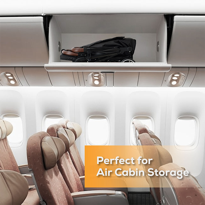 Nurtur Bravo Plus Baby Stroller 0 to 36 months, Storage Basket, Leatherette details, One -hand fold design, 5 Point Safety Harness, EVA wheels - Black