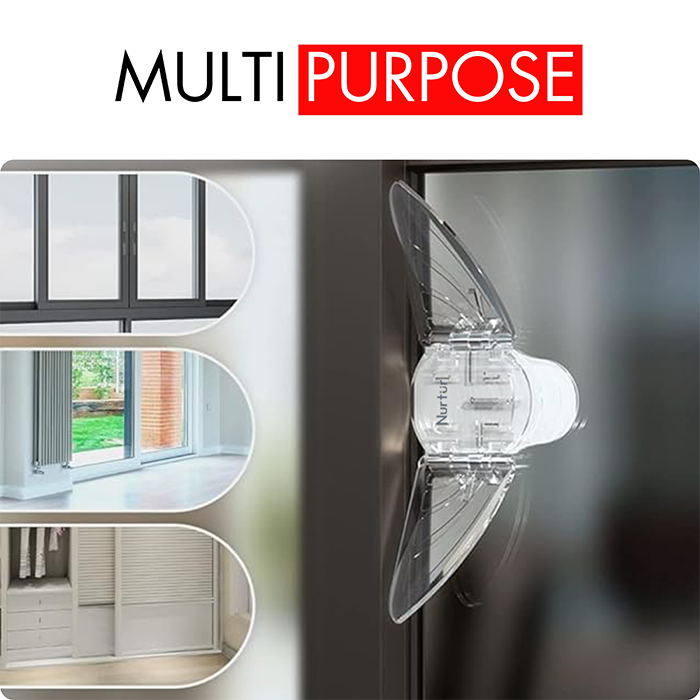 Nurtur Child Safety Window Lock - Sliding & Casement (Transparent)