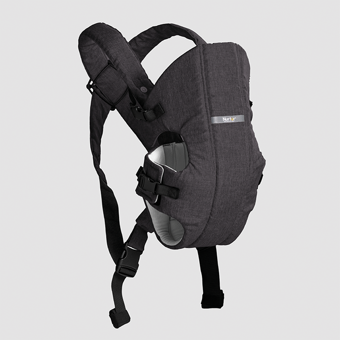 Nurtur Dove Deluxe Infant Baby Carrier – Premium Fabric, Dual-Facing Comfort, Adjustable Cushioned Straps, & Built-In Baby Bib - Black