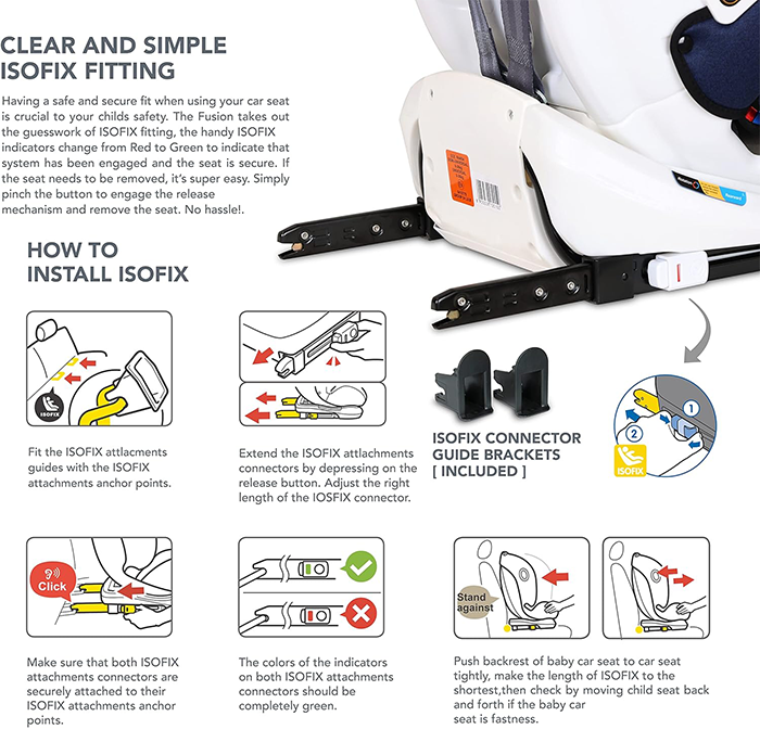 Nurtur Ultra Baby/Kids 4-in-1 Car Seat - 360° Rotation - ISOFIX – 9-Level Adjustable Headrest and Canopy - 0 months to 12 years (Group 0+/1/2/3), Upto 36kg - Grey Multi