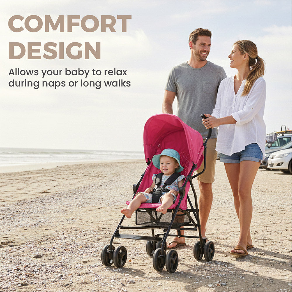 Pink Lightweight Stroller | Best Travel Stroller, Compact Travel Stroller & Umbrella Stroller for Babies (6–36 Months)