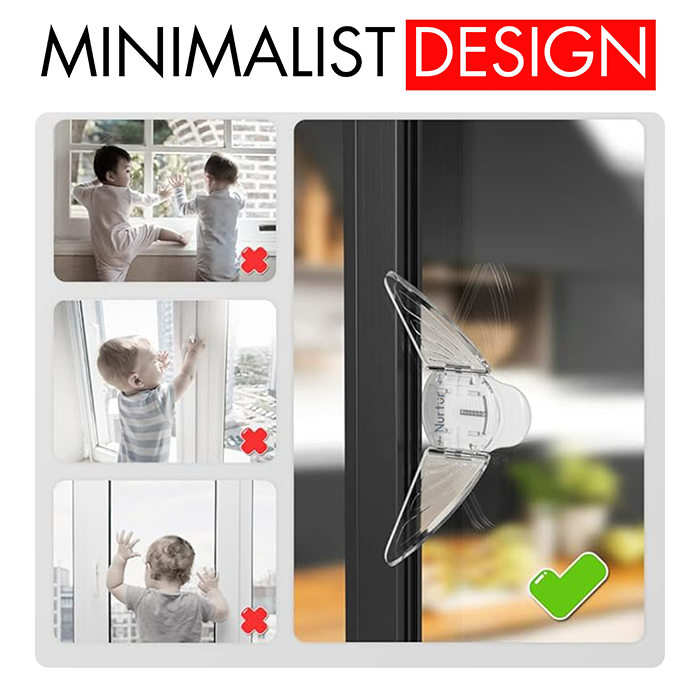 Nurtur Child Safety Window Lock - Sliding & Casement (Transparent)