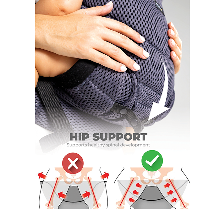 Nurtur Willow Deluxe Mesh Infant Baby Carrier – Premium Fabric, Dual-Facing Comfort, Adjustable Cushioned Straps - Anthracite