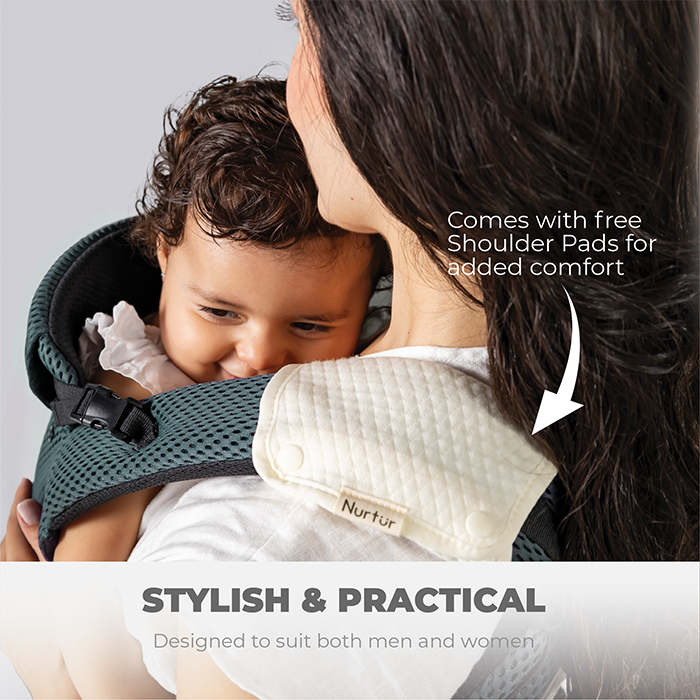 Nurtur Willow Deluxe Mesh Infant Baby Carrier – Premium Fabric, Dual-Facing Comfort, Adjustable Cushioned Straps - Black