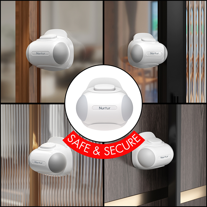 Nurtur Child Safety Door & Window Lock - Versatile ABS+TPR