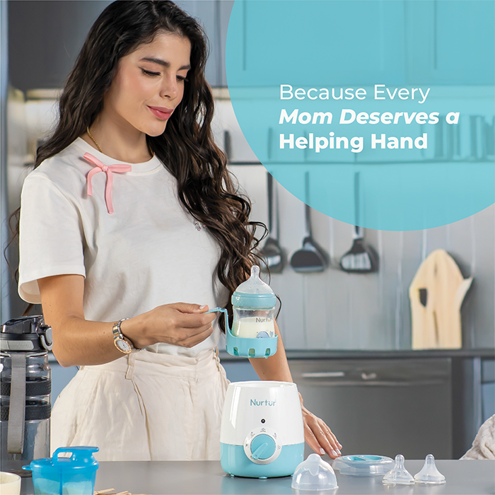 Nurtur Ember Bottle and food warmer, Easy to use design, auto shut off, UK Plug, led Timer Function, Rotary Knob