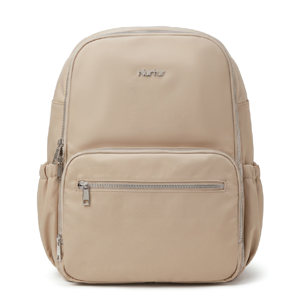 Maverick Travel Diaper Backpack Lightweight Baby Bag with Bottle Storage Beige
