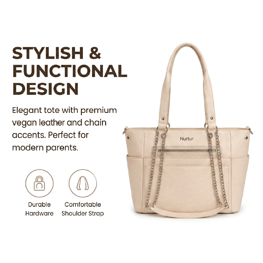 Regalia Diaper Bag Set Baby Bag with Organizer And Bottle Holder Beige