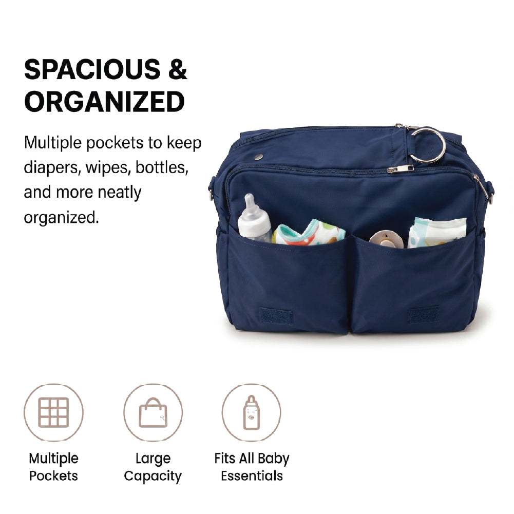 Metro Messenger Diaper Bag Spacious And Stylish Baby Essentials Bag Blue