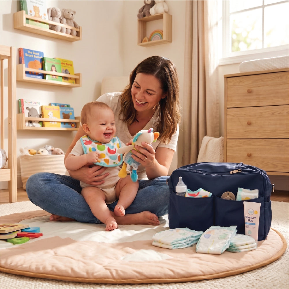 Metro Messenger Diaper Bag Spacious And Stylish Baby Essentials Bag Blue