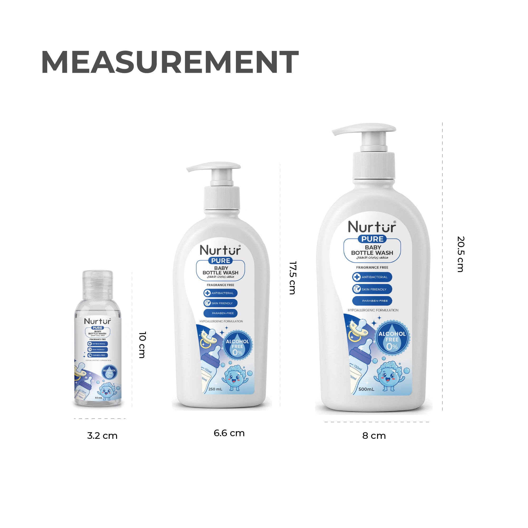 Baby Bottle Liquid Cleanser 50ml Kills 99% Bacteria, Alcohol-Free, Paraben-Free, Multipurpose Liquid Cleanser Wash Safe for Bottles, Breast Pumps, Toys & Feeding Essentials