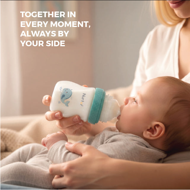 Cozi Glass Baby Bottle 160ml Blue – Anti-Colic Newborn Feeding Bottle 0+ Months