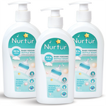 Nurtur Baby Bottle & Toy Cleanser 1500ML (500ML x 3) Kills 99% Bacteria | Paraben-Free | Eco-Friendly | Safe for Babies | Gentle Formula | Vegan | Natural Ingredients | Multipurpose Liquid Cleanser
