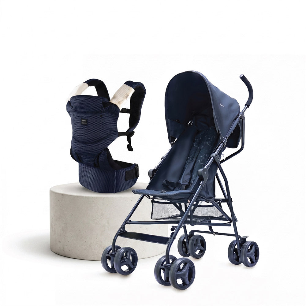 Leo Umbrella Stroller & Baby Carrier Combo – Lightweight Foldable Travel Stroller with 3 Carry Positions 6–36 Months