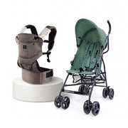 Green Umbrella Stroller Brown Baby Carrier Combo Lightweight Foldable Travel System 6–36 Months
