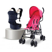 Pink Umbrella Stroller Navy Blue Baby Carrier Combo Lightweight Foldable Travel System 6–36 Months