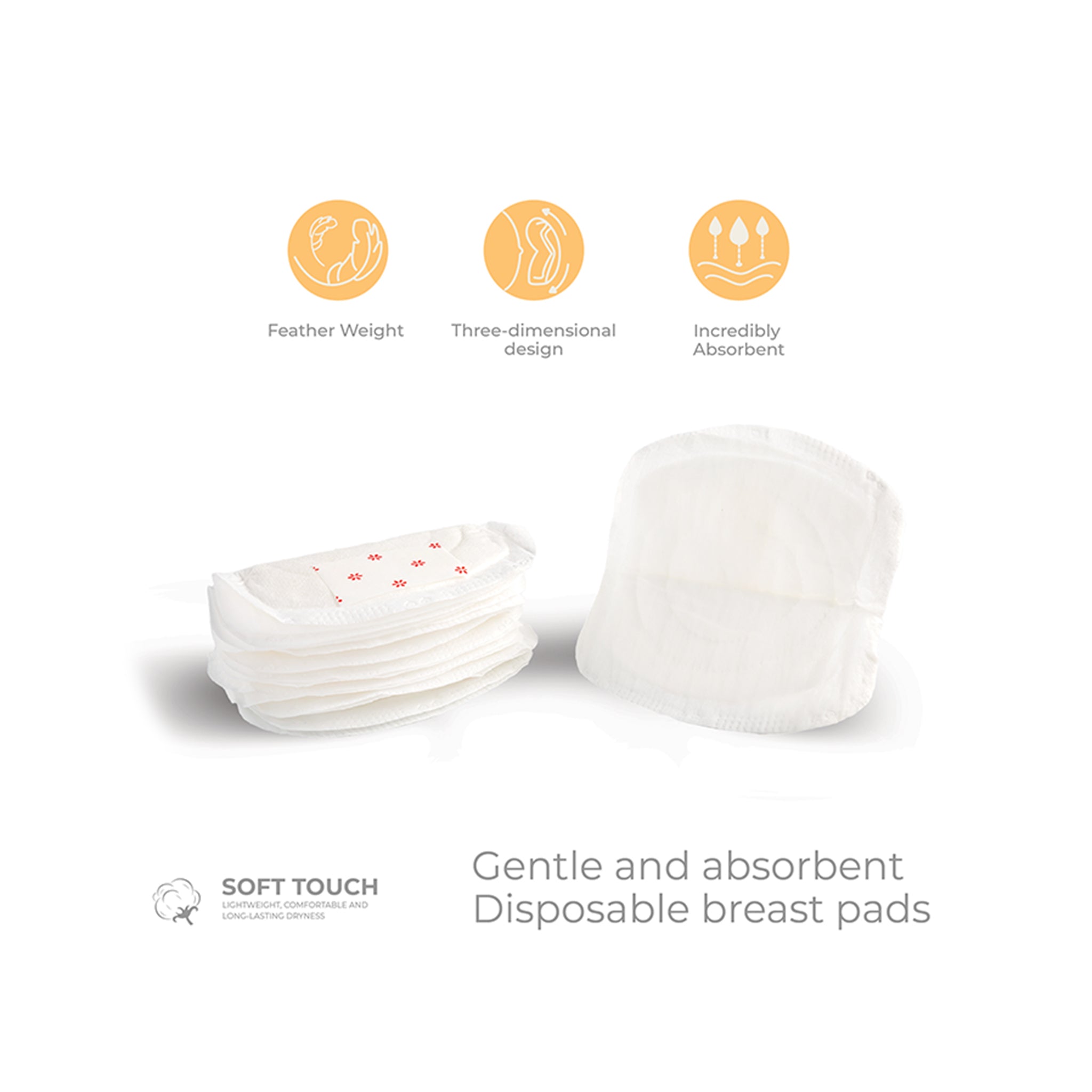 Nurtur Disposable Breast Pads for Nursing Mothers – Pack of 100 – Ultra-Thin, Leak-Proof, Individually Wrapped, Soft & Breathable with Honeycomb Quick-Absorb Design