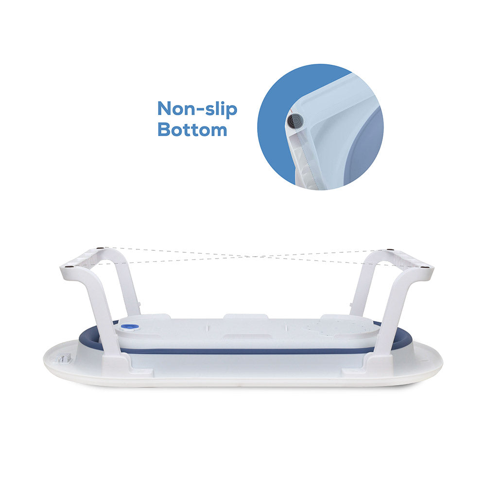Unisex Foldable Baby And Kids Bathtub Portable Collapsible Tub with Temperature Sensor And Anti-Slip – Blue