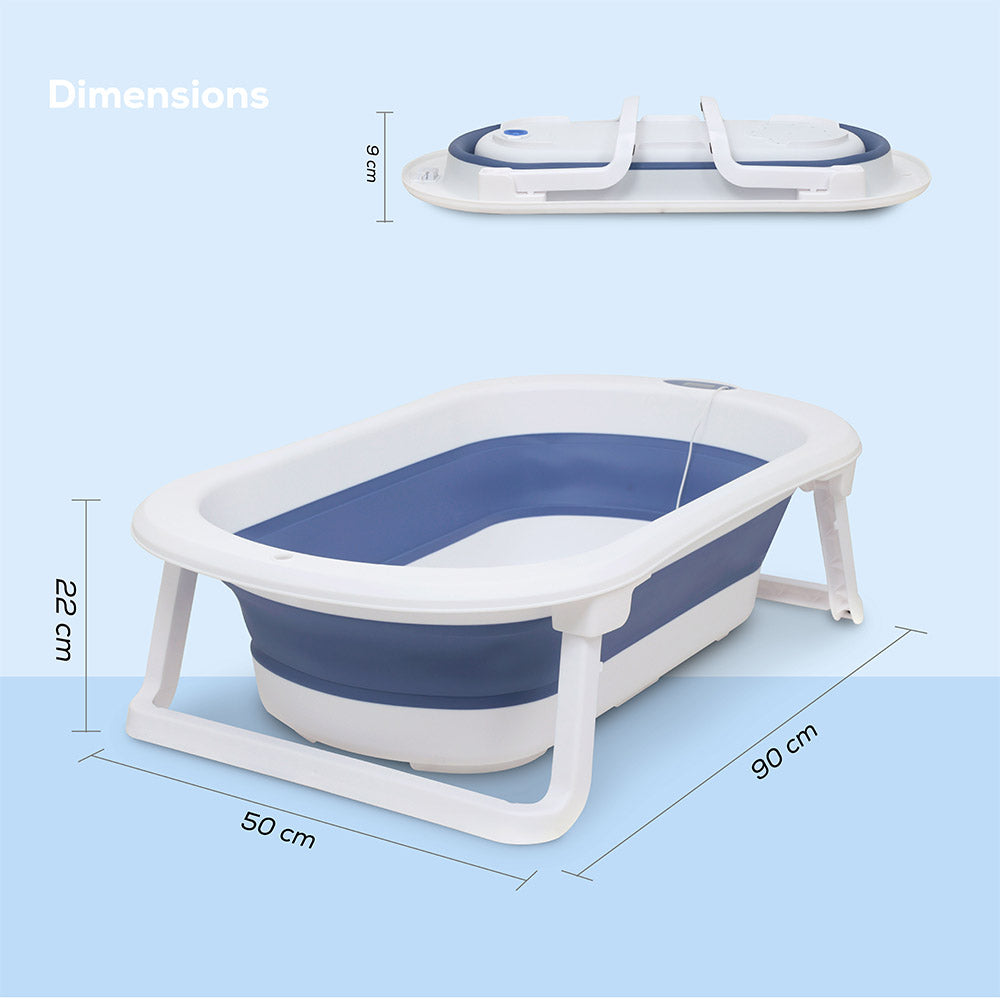 Portable Foldable Baby And Adult Bath Tub Anti-Slip Space Saving Design – Blue