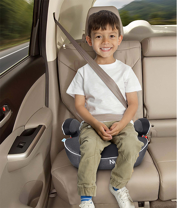 Nurtur Enzo Kids Booster Car Seat - Arm Rest Seat, Blow up Narrow Backless Booster Car Seat for Travel, Suitable from 4 years to 12 years (Group 2/3) - Blue