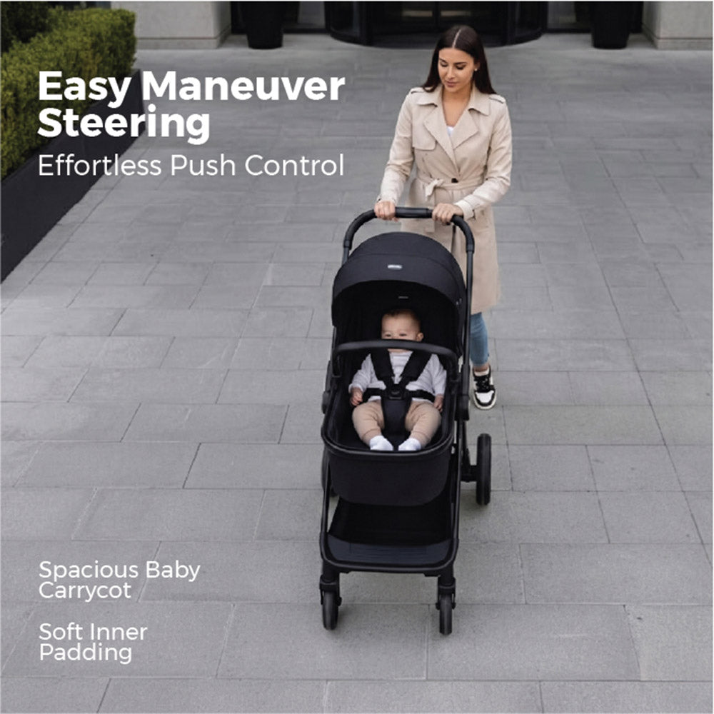 Cradle Travel Stroller Black | 2-in-1 Convertible Baby Stroller 0–36 Months
