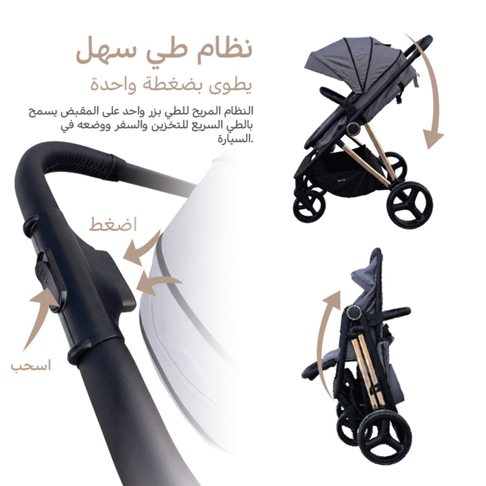 Cradle Travel Stroller Black | 2-in-1 Convertible Baby Stroller 0–36 Months
