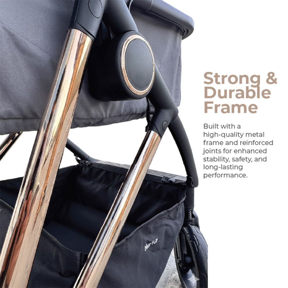 Cradle Travel Stroller Black | 2-in-1 Convertible Baby Stroller 0–36 Months