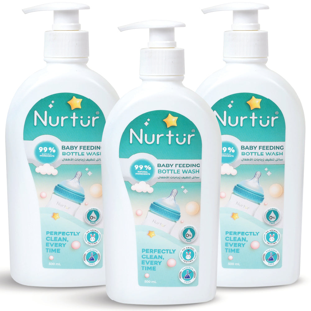 Baby Bottle Cleaning Liquid Pack of 3 Gentle & Safe Cleaning Solution for Bottles Pumps & Accessories
